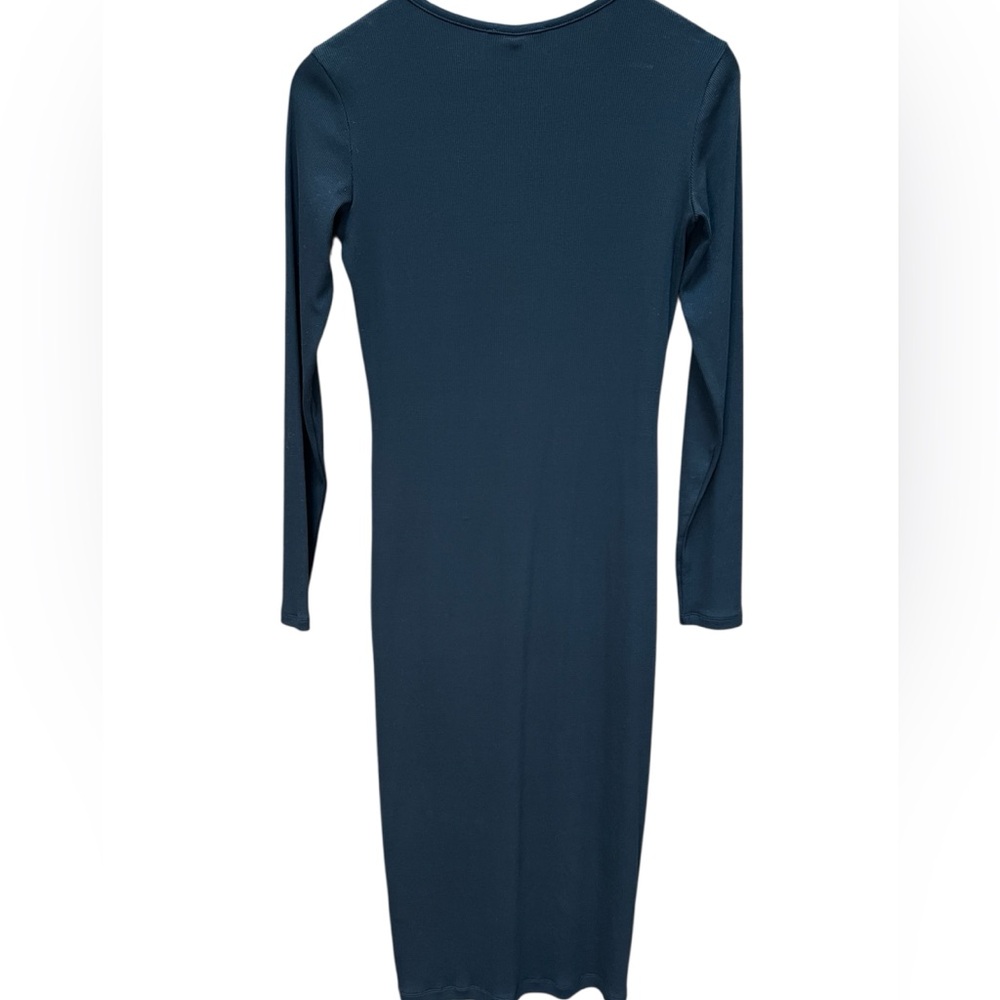 NWT Ninety Percent Ribbed Black Button Front Dress - Picture 3 of 7